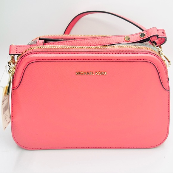 MICHAEL KORS Houston Large Crossgrain Leather Crossbody in Tea Rose - Picture 15 of 15
